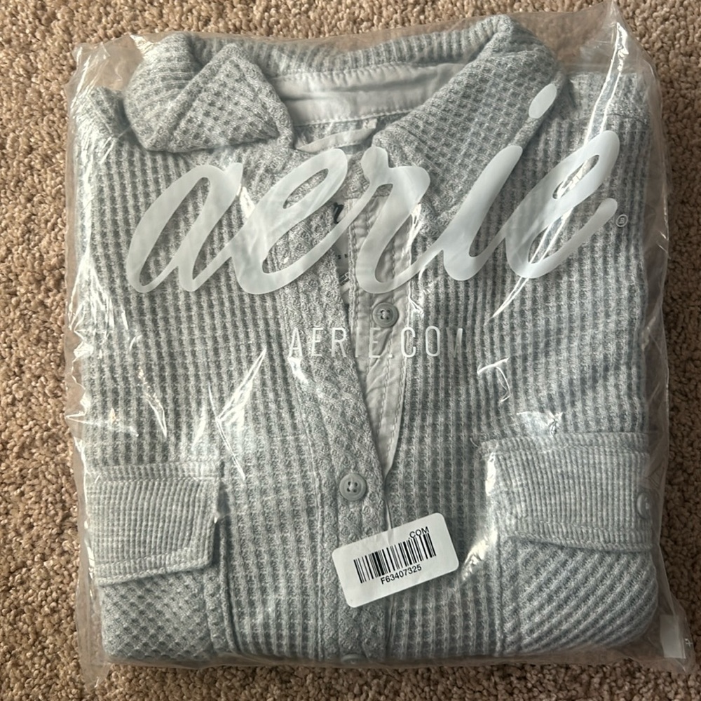 NWT Aerie Lumberjane waffle shirt - gray
